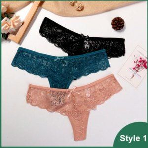 Lace Thong G String Low Waist Women Underware Set